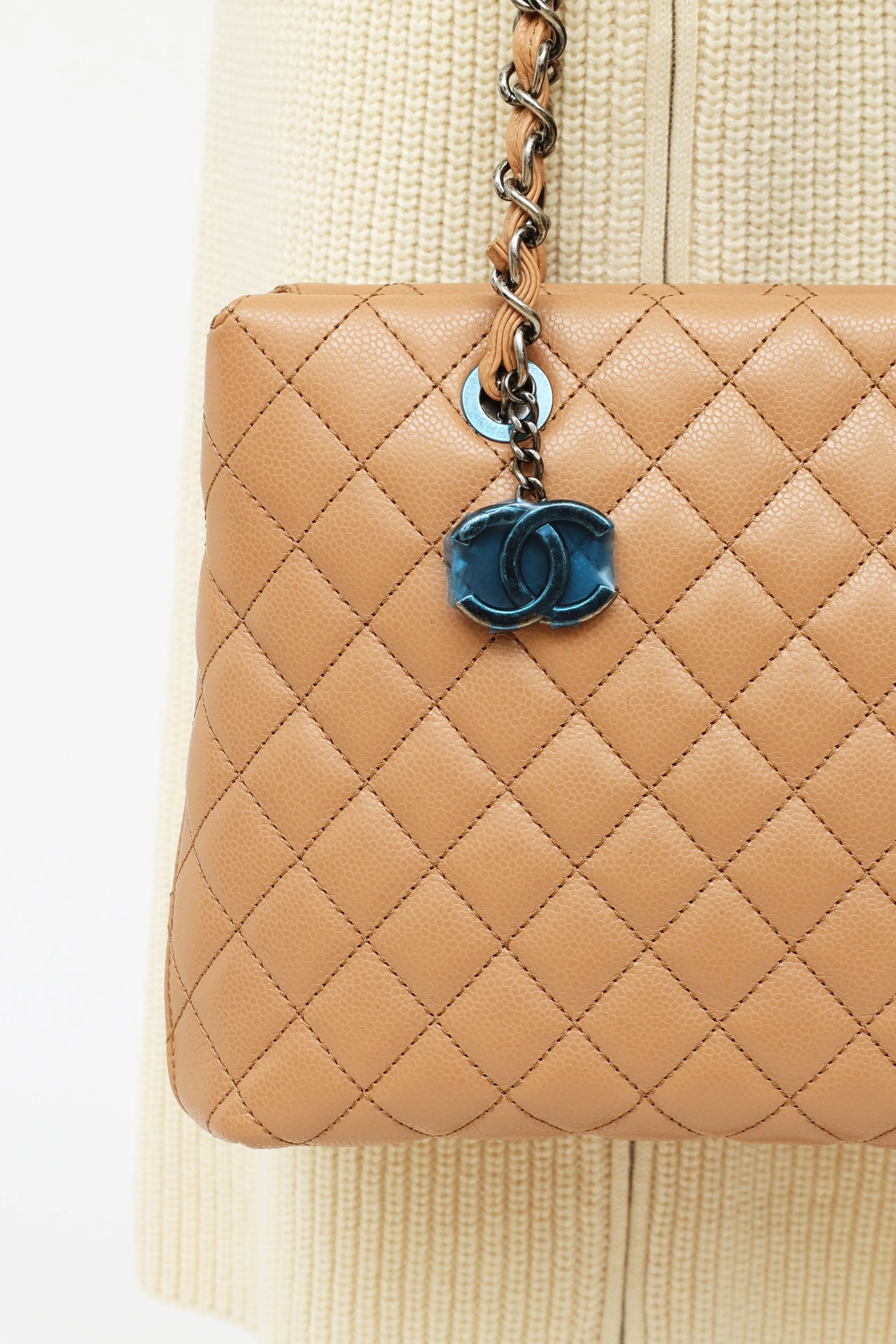 2015/16 Beige Caviar Small Shopping Tote Bag