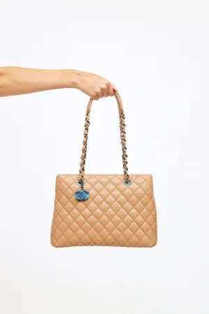 2015/16 Beige Caviar Small Shopping Tote Bag