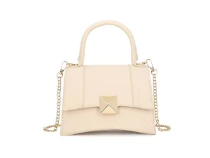 Beige & Gold Mini Tote Handbag