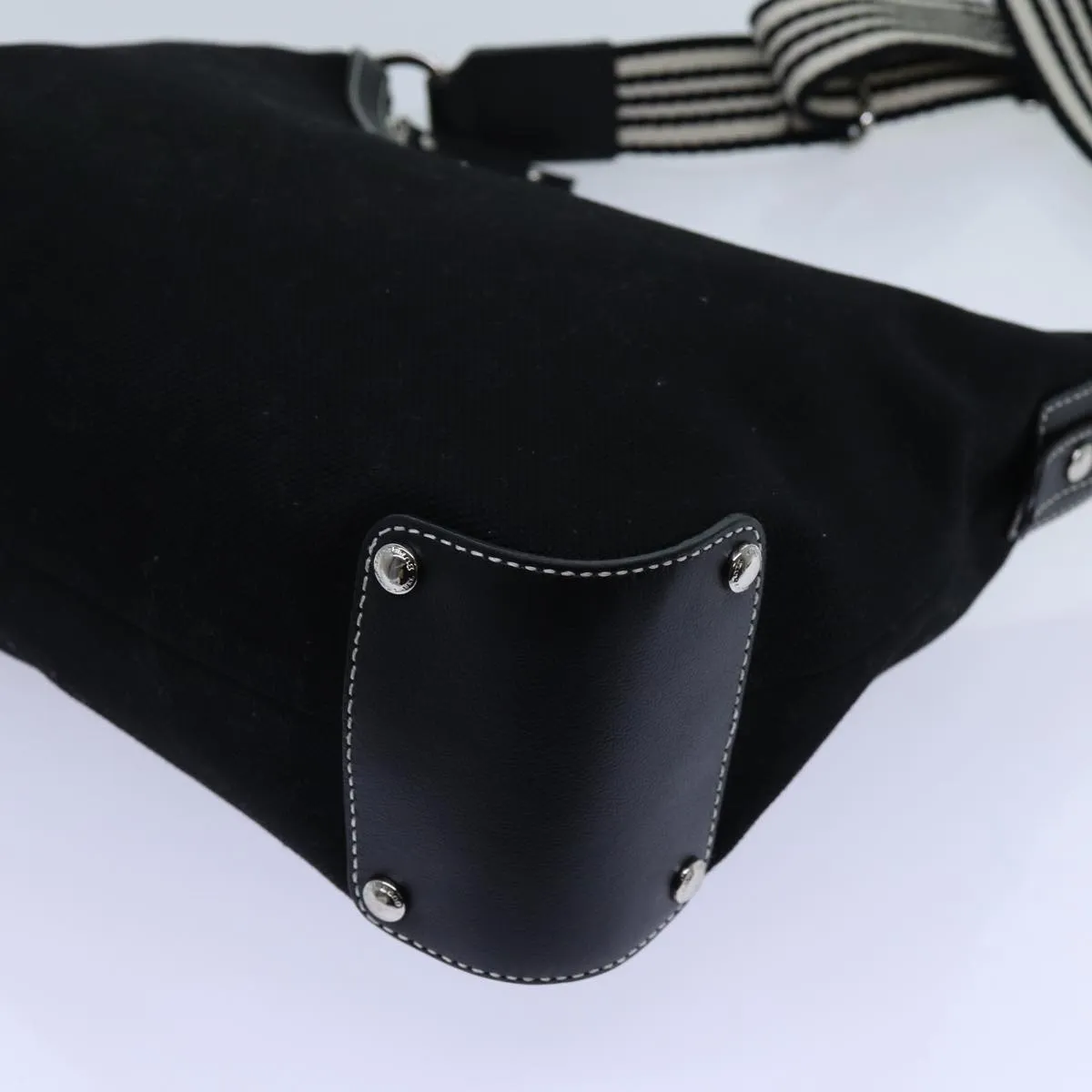 BURBERRY Blue Label Shoulder Bag Canvas Black Auth hk1263