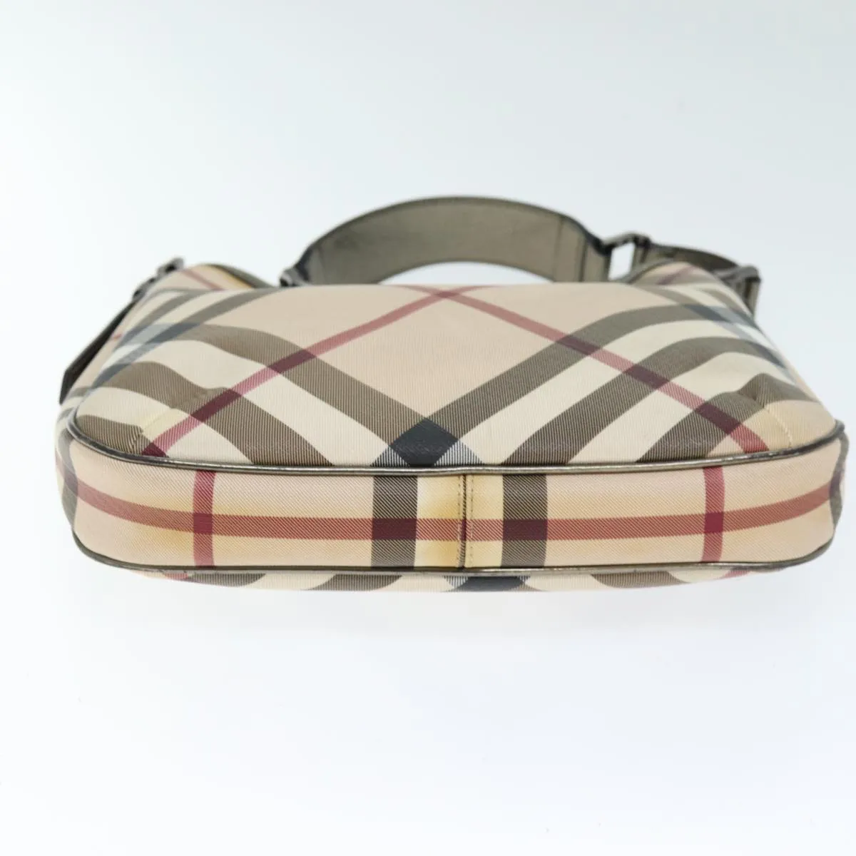 BURBERRY Nova Check Shoulder Bag Coated Canvas Beige Auth 75141