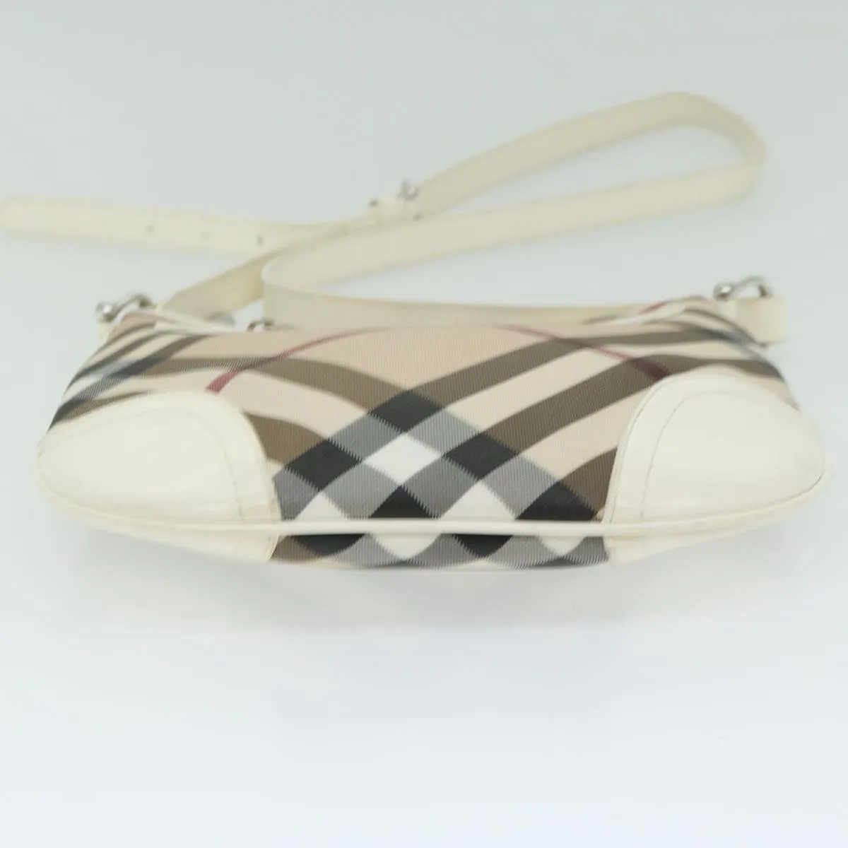 BURBERRY Nova Check Shoulder Bag Coated Canvas Beige Auth ep3454