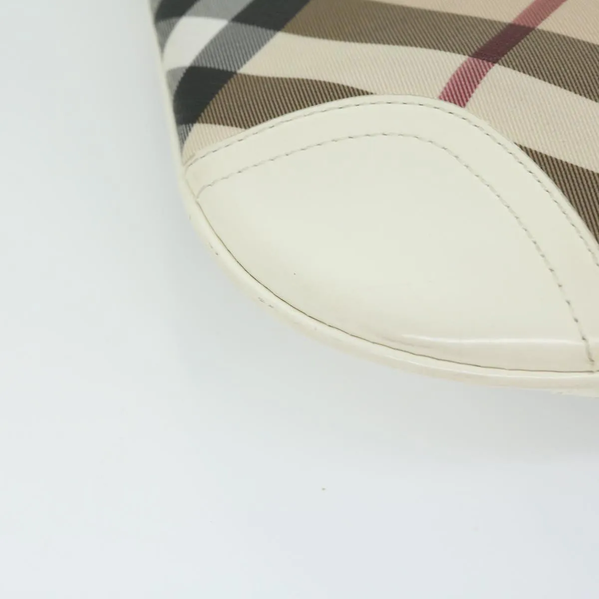 BURBERRY Nova Check Shoulder Bag Coated Canvas Beige Auth ep3454