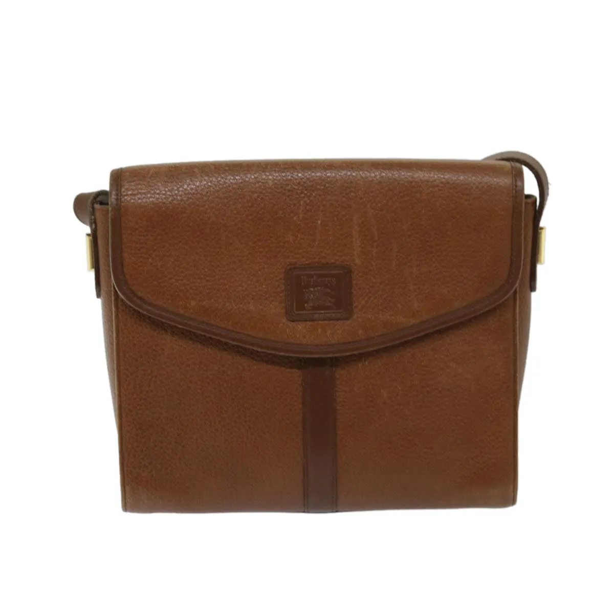 BURBERRYSs Shoulder Bag Leather Brown Auth ac2838