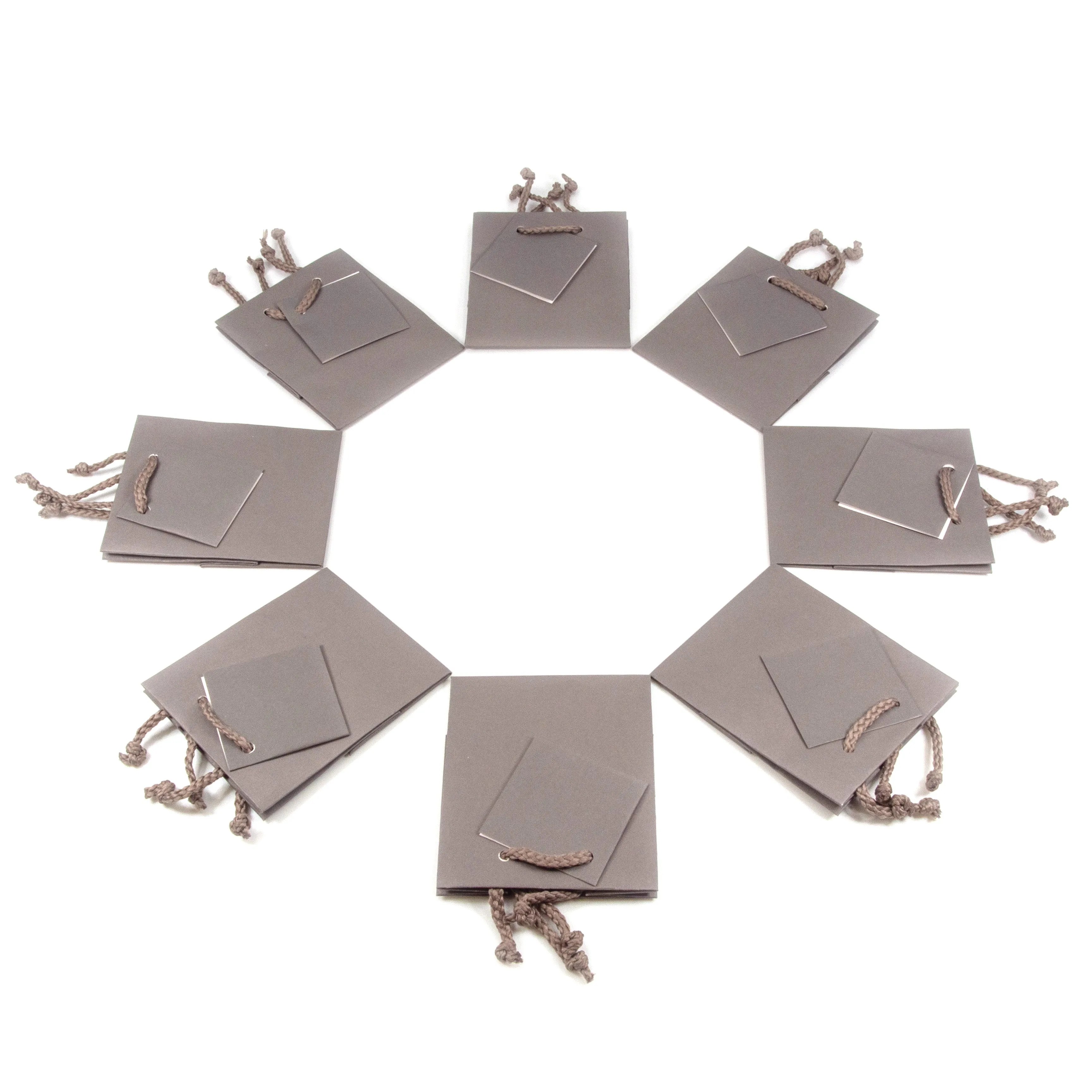 Dark Grey Matte Finish Shopping Tote Gift Bag - (10Bags/Pack)