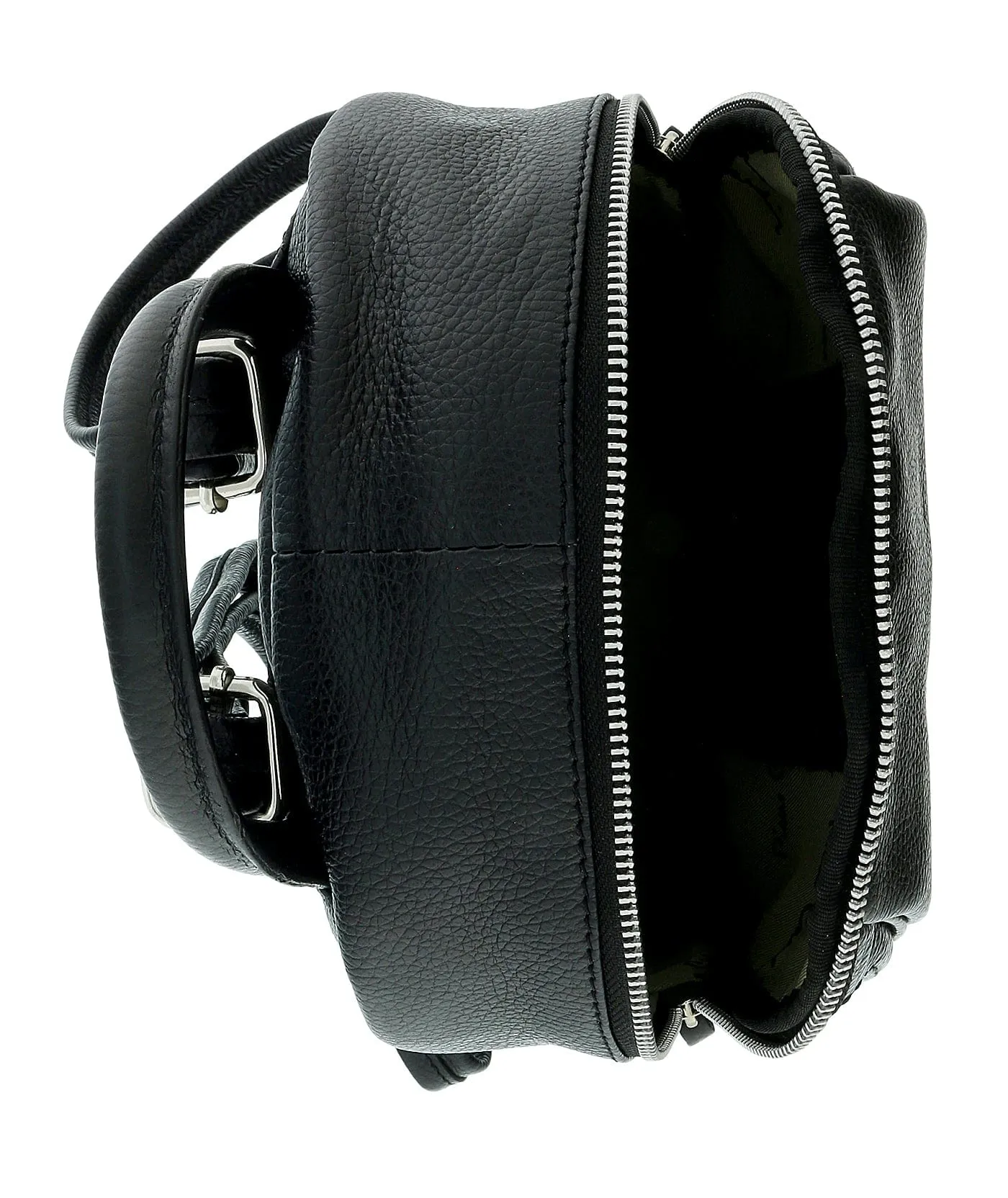 Pierre Cardin Black Leather Soft Logo Fashion Backpack