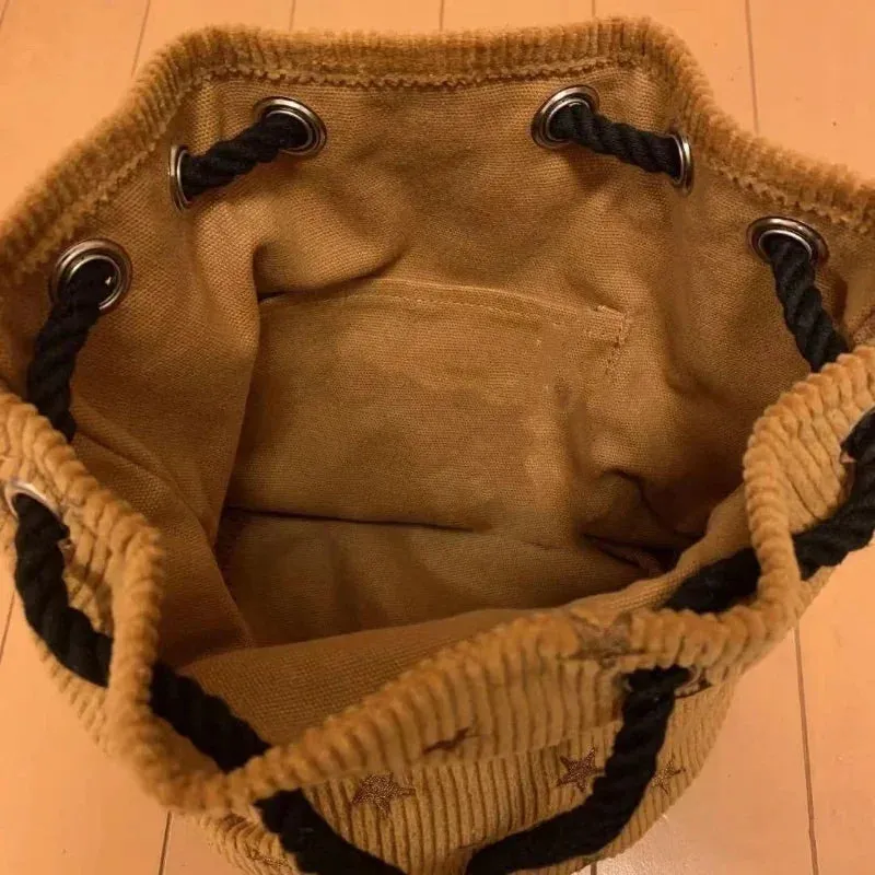UAKISS  -  Casual Fashion Vintage Star Tote Bags for Women Y2k Drawstring Trendy Handbags Japanese Streetwear Shoulder Bag Luxury Design