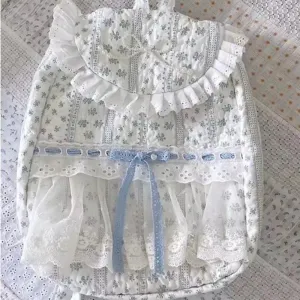 UAKISS  -  Sweet Y2k Aesthetic Fashion Chic Backpack Casual Patchwork Lace Flower Print Schoolbags New Girls Pleated Preppy Backpacks Women