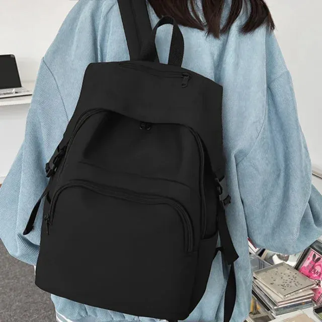 UAKISS  -  Women Students High-capacity Solid Sweet Handbags Casual All Match Simple Trendy Backpacks Korean Y2k Vintage Fashion Schoolbags
