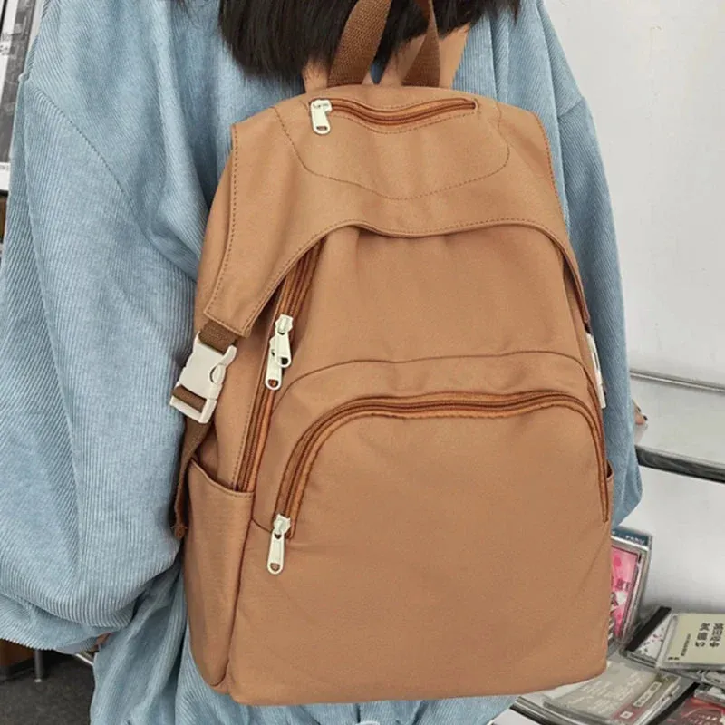 UAKISS  -  Women Students High-capacity Solid Sweet Handbags Casual All Match Simple Trendy Backpacks Korean Y2k Vintage Fashion Schoolbags
