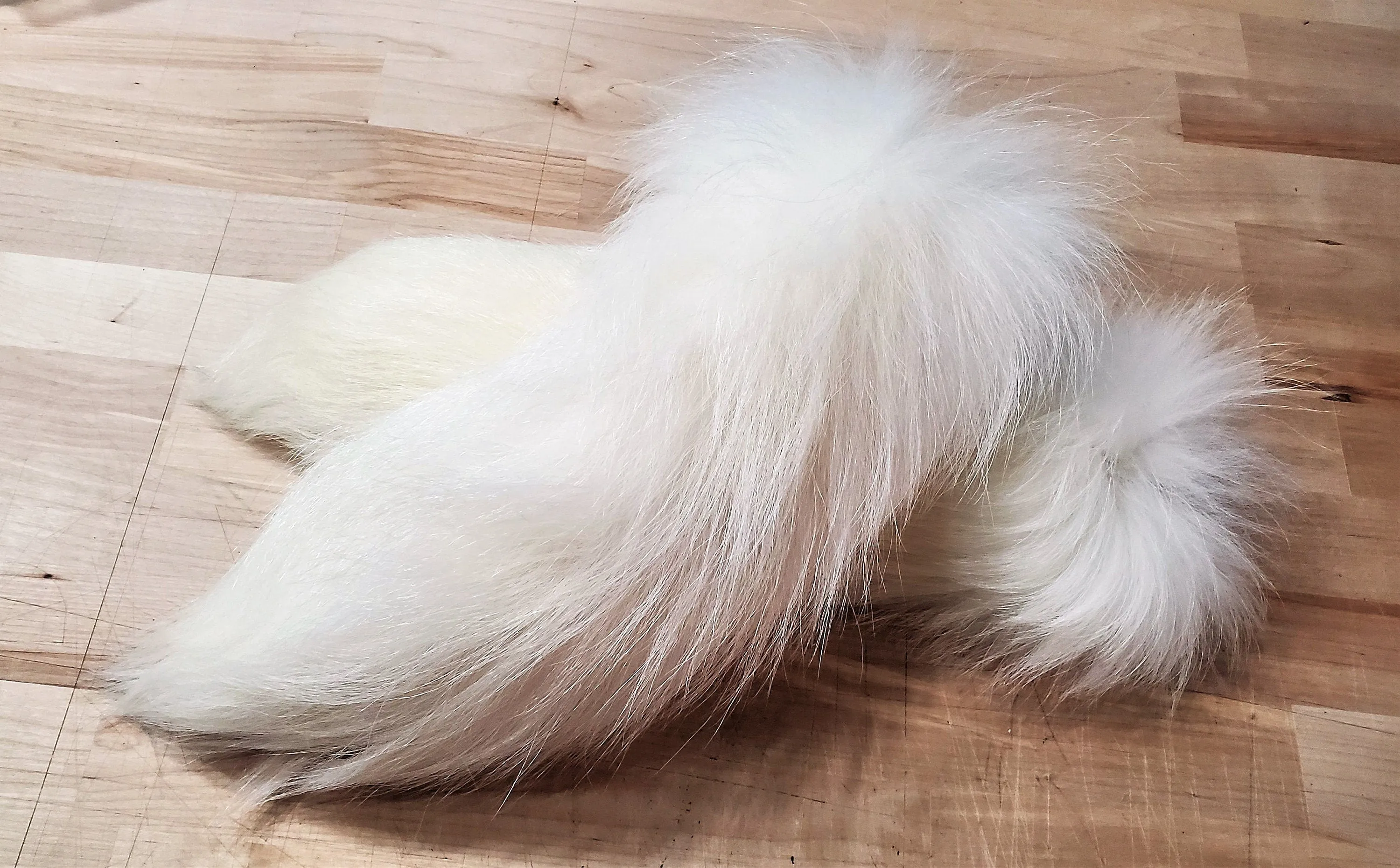 White Tanuki Tail Keychain