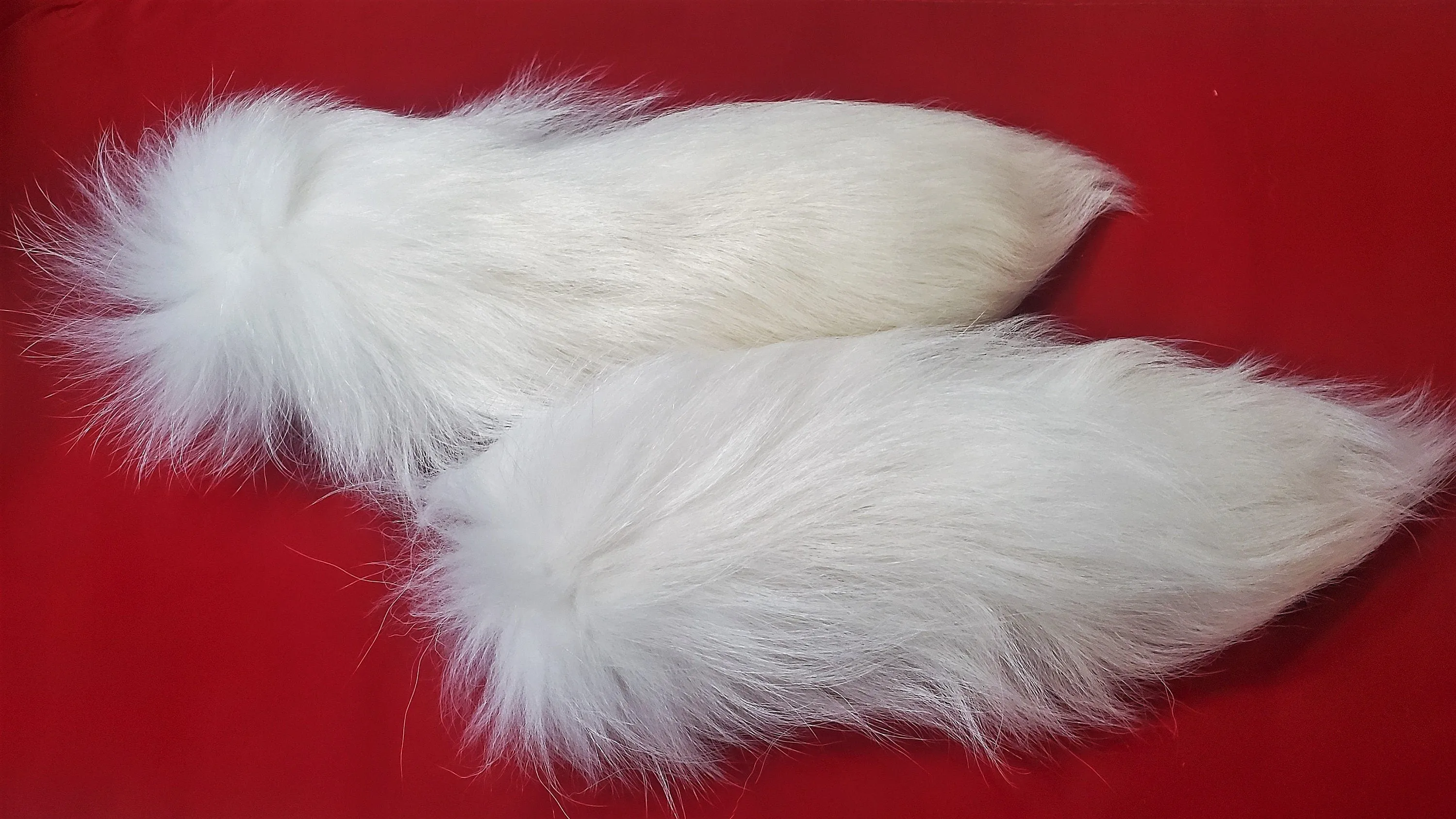 White Tanuki Tail Keychain
